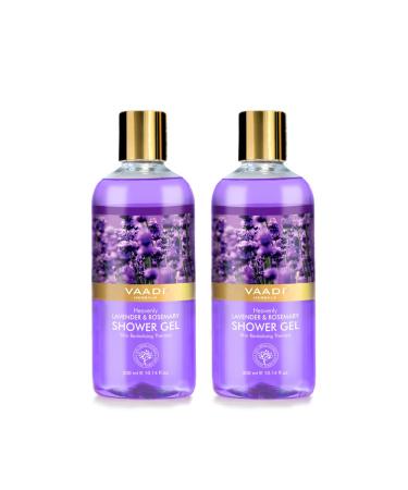 Vaadi Herbals Sulfate-Free Shower Gel - Herbal Body Wash for Men & Women - 300ml Lavender & Rosemary (2 Bottles) - International Shipping - Buy Online on GoSupps.com