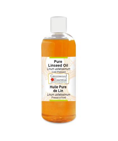 Greenwood Essential Pure Linseed Oil (Linum usitatissimum) Cold Pressed 200ml (6.76 oz)