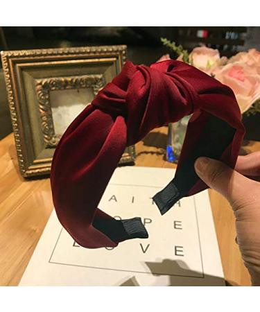 Satin Knotted Headband for Women - Wide Turban Style in Red - Buy Online on GoSupps.com