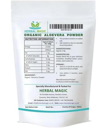 Organic Alfalfa Leaf Powder - Green Superfood for Smoothies, Soups & Baking | 100g - Free from Fillers & Preservatives | Certified by Soil Association - Pack of 1 - Buy Online on GoSupps.com