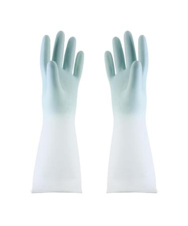 Gradient Waterproof Latex Gloves for Women's Thin Laundry Housekeeping Cleaning Gloves for Kitchen Durable dishwashing Gloves Moon Blue M Size