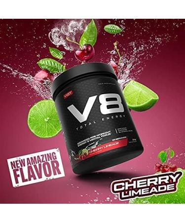 V8 Total Energy Pre Workout Booster - Vegan Sugar-Free Training Enhancer with Carnosyn & Betapower - 20 Portions - Cherry Limeade - Made in Germany - Buy Online on GoSupps.com