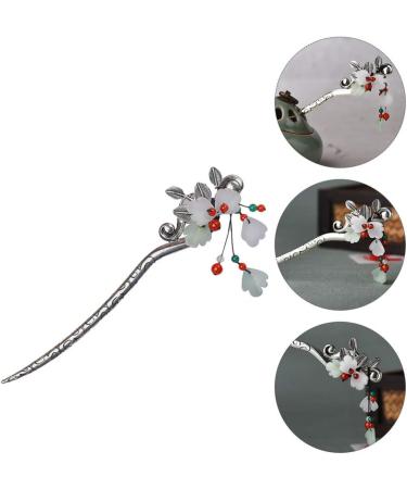STOBOK 1pc Leaf Flower Metal Hair Stick Vintage Hair Forks Vintage Hair Accessories Vintage Hair Chopstick Chignon Pin Japanese Hair Accessories Hair Cape China Agate Women's Alloy - Buy Online on GoSupps.com