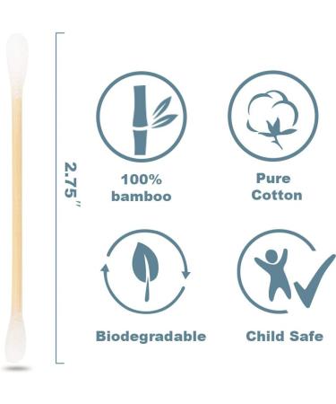 Bamboo Cotton Buds - 600 Count | 100% Biodegradable & Plastic Free Ear Swabs| Eco-Friendly Alternative to Plastic Q Tips | Pack of 1 - Buy Online on GoSupps.com