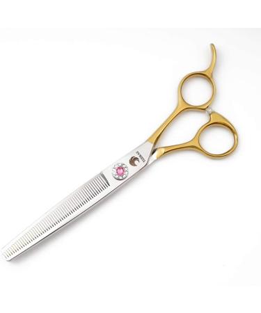 6.5 Inch Professional Pet Grooming Shears - Light Weight Multicolor Japan 440C Stainless Steel - D-Gold Thinning Scissor - Buy Online on GoSupps.com