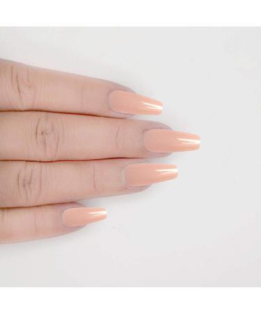 Laza 96 PCs Colorful Fake Nails - Long Ballet Ballerina Full Cover UV Coat Acrylic Nails in Lotus Pink & Nude - International Shipping Available - Buy Online on GoSupps.com