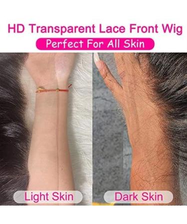 RXY Brazilian Human Hair Body Wave Lace Front Wig 18 Inch 13x4 - Pre Plucked, Glueless, 180% Density for Black Women - Natural Color - Buy Online on GoSupps.com