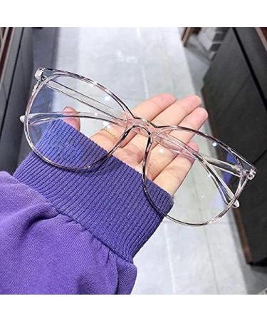 Transparent Computer Glasses Frame for Men & Women - Anti Blue Light Round Eyewear - Stylish Optical Spectacles (White - Buy Online on GoSupps.com