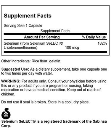 Swanson Selenium 100 mcg L-Selenomethionine - 200 Capsules - Buy Online on GoSupps.com