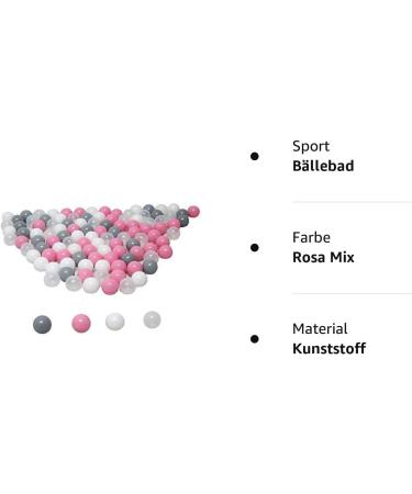 Koenig Tom Ballebad 24 - 100 Pink 6cm Baby Ball Bath Balls for Ball Pit | Perfect for Playtime - Buy Online on GoSupps.com