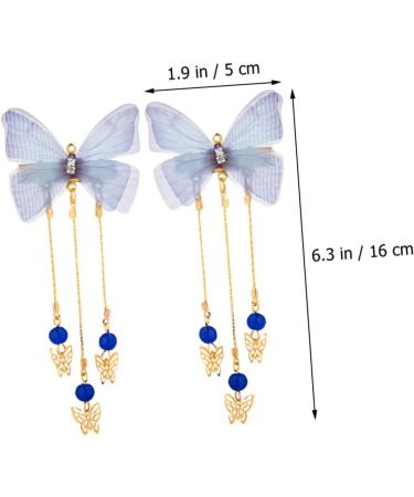 FRCOLOR 3 Pairs hanfu butterfly headdress tassel hair clips kimono hair accessories hair barrettes hairpin with tassel hanfu hair clip fabric hairpin jewelry temperament child alloy - Buy Online on GoSupps.com