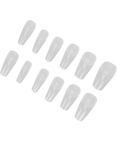 False Nails Tips Multi Size Full Cover Ultra Thin Clear Nail Tips Semi Frosted for Home DIY (12#) - Buy Online on GoSupps.com