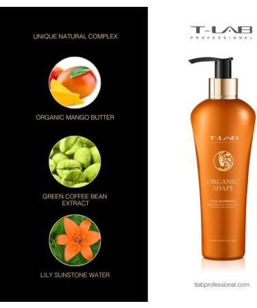T-LAB PROFESSIONAL Organic Shape Duo Shampoo to Moisturize and Shape Curly Hair Reduce Frizz and Make the Hair Soft and Manageable 10.14 Fl Oz - Buy Online on GoSupps.com