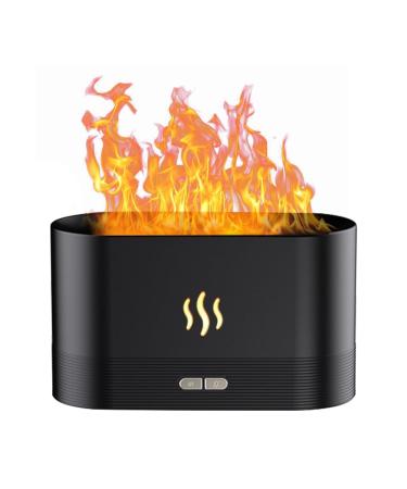 Dasiautoem aroma diffuser with flames effect light essential oils diffuser fragrance oil diffuse humid humidifier for at home office room scent yoga waterless automatic shutdown/low -noise black