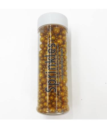 Gold Edible Pearl Sugar Sprinkles - 120g/4.2oz Jar for Cake, Cupcake, Cookie Decorations - Perfect for Weddings, Showers, and Parties - Buy Online on GoSupps.com