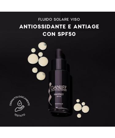 MAJ ITALY SRL GANLIFE Protect SPF 50 Facial Sunscreen with Antioxidants AntiUV and Antistains High Protection With Bakuchiol Licorice Vitamin E and Maritime Pine 30 ml - Buy Online on GoSupps.com