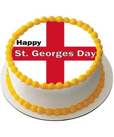 ENGLAND ST GEORGES DAY ENGLISH FLAG 7.5 PREMIUM Edible ICING Cake Topper UK D2 - Buy Online on GoSupps.com