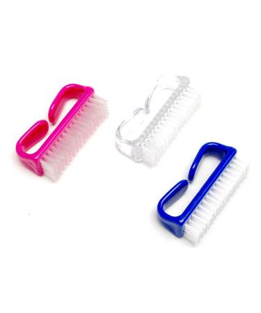 Luxxii (3 Pack) Handle Grip Nail Brush - Fingernail Scrub Cleaning Brushes Nail Hand Scrubbing Cleaning Brush A