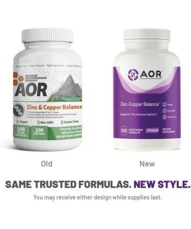 AOR Zinc-Copper Balance Supplement - Prostate, Immune, and Skin Health Support - 100 Capsules - Buy Online on GoSupps.com