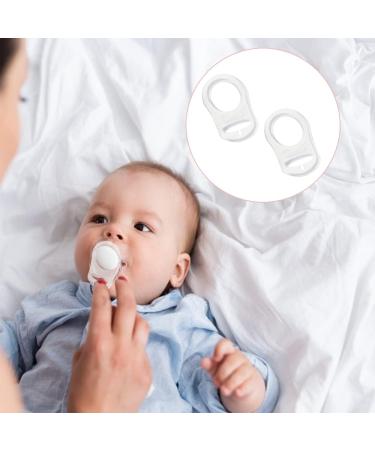 Silicone Dummy Clips Adapter - 2 Pcs Button Ring Pacifier Clip Adapter - Transparent Silicone Ring for Button-Style Pacifiers - Buy Online on GoSupps.com
