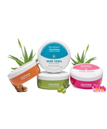 Aloe Excellence Pack - 100% Natural Aloe Vera Creams for Body & Face | Nutrient-Rich Repairing Revitalizing | 4 Pieces 50 ml | Made in the Canary Islands - Buy Online on GoSupps.com