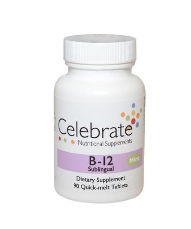 Celebrate Vitamins B12 Sublingual - Mint - 90 Count 90 Count (Pack of 1)