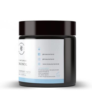 Herballand Organic Cold Pressed Coconut Oil 180ml - Premium Skin & Hair Care - Unrefined Glass Intellers - Buy Online on GoSupps.com