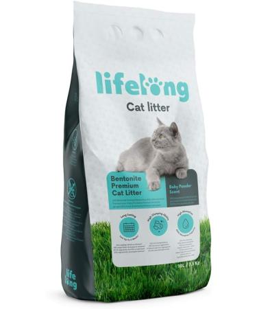 Amazon Brand - Lifelong Bentonite Premium Cat Litter Baby Powder Scent 10L (Pack of 1) - Buy Online on GoSupps.com