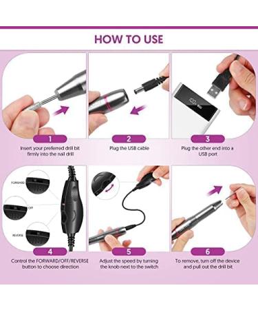 HALMAI Electric Nail Drill Machine with 11 in 1 Kit - Portable Nail File for Acrylic Gel Nails - Manicure Pedicure Tool - Buy Online on GoSupps.com
