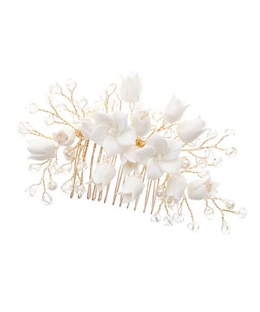 Ipetboom Wedding Hair Comb Bridal Hair Comb White Zinc Alloy Wedding Bride Wedding Hair Piece