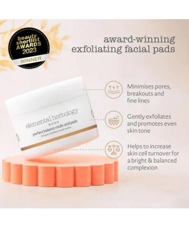 Elemental Herbology Perfect Balance Multi-Acid Pads 40 Count - All Skin Types Aha Treatment Pore Minimizing Anti-Aging Exfoliating - Buy Online on GoSupps.com