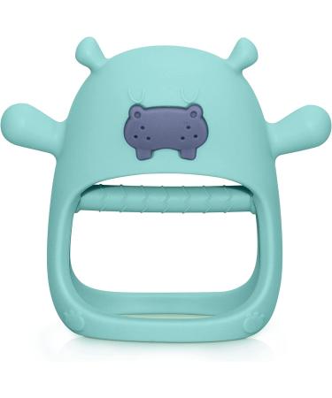 Towwi Teething Toys for Babies 0-6 Months Never Drop Hippo Teething Toys for Babies 6-12 Months Infants  Baby Chew Toys for Sucking Needs  Hand Pacifiers Baby Toys 6 to 12 Months