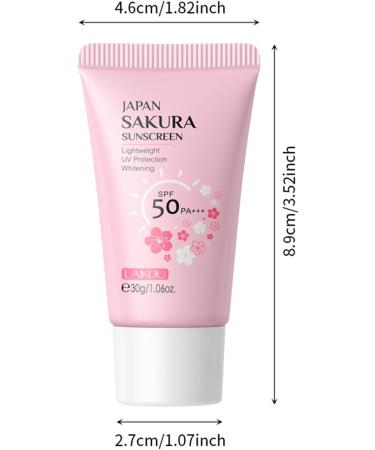  Kasmole Sakura Sunscreen Body Cream SPF50 - Sakura's 30g natural waterproof and moisturizing sunscreen blocks UVA UVB and HEV rays. - Buy Online on GoSupps.com