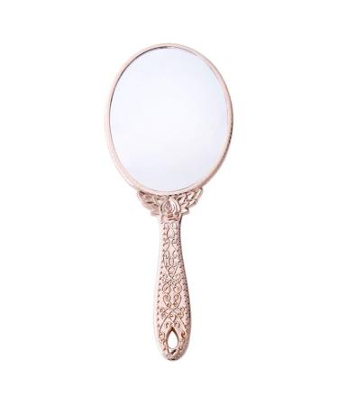 SOLUSTRE Handheld Mirror Hand Mirror Makeup Mirrors Vintage Handheld Decorative Personal Vintage Cosmetic Travel Mirrors Oval Embossed Flower Mirrors with Handle Rose Gold Hand Held Mirror - Buy Online on GoSupps.com