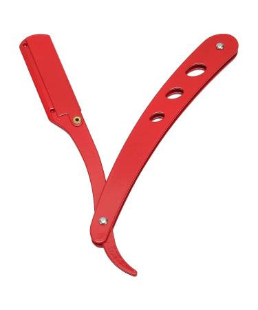 Beard Blade Holder - Portable Manual Folding Straight Edge Alloy Haircut Blade Holder in Red - Perfect for International Shipping - Buy Online on GoSupps.com