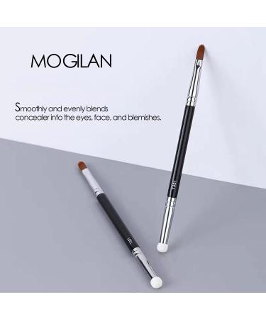 MOGILAN Flat Concealer Brush with Sponge Blender - Dual End Makeup Brush for Precision Blending - Black - Buy Online on GoSupps.com
