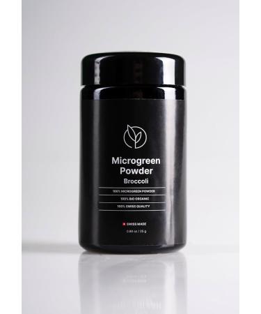 Broccoli Microgreen Powder Organic | Freeze-Dried for Freshness | Miron Violet Glass 0.88 OZ (25g) | Pure Raw Vegan & Gluten-Free | Small-Batch Plant-Based Powder from Switzerland - Buy Online on GoSupps.com