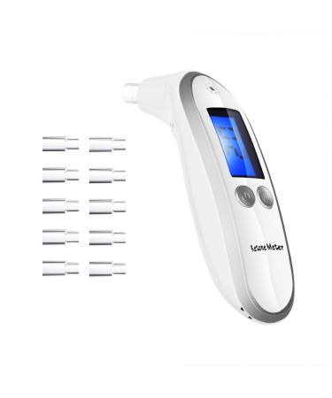 Ketone Breath Analyzer Professional Grade Accuracy Digital Ketone Breath Meter Tracing Ketosis Status with 10 Mouthpieces(White)