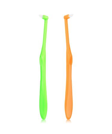 Ouligay 2 pieces Tuft toothbrush insert brush tubs fragrance brush end-fragrance rejuvenated trim to the toothbrush soft for orthodontic bridges detail cleaning cleaning