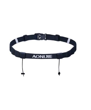 TRIWONDER Running Bib Holder Race Belt Runner Bib Strap Race Number Belt for Triathlon, Marathon, Running, Cycling 01 Black