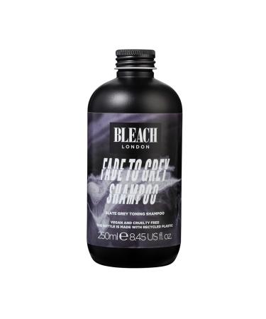 Bleach London Fade to Grey Shampoo - Vegan & PETA-Approved Grey Toning Formula for Blonde & Grey Hair Colour Depositing Chic Grey Look neutralises Unwanted Warmth - Paraben Free - (250 ml)