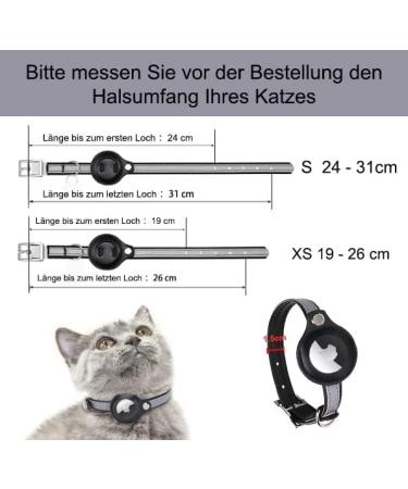 Leather Airtag Cat Collar - Adjustable GPS Tracking Neck Band for Small Medium & Large Cats - Anti-Losing Reflective Design - Buy Online on GoSupps.com