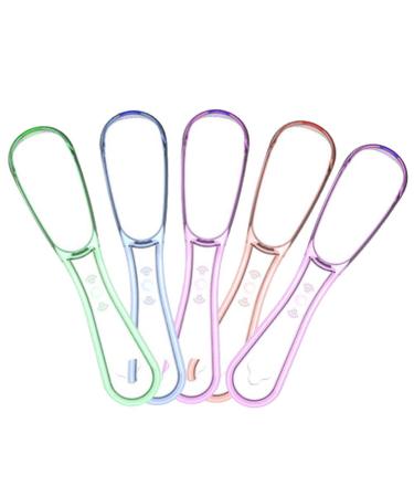 Ayrsjcl 5Pcs Tongue Scraper Brush Silicas Handle Oral Hygiene Dental Care Cleaning Color Random