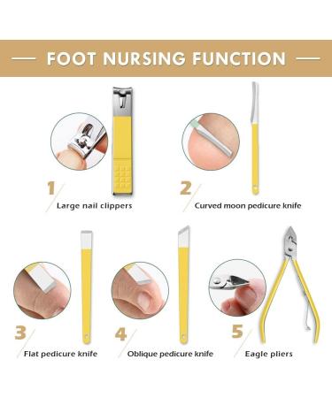 Professional Yellow Manicure and Pedicure Kit - Nail Clippers Set - Buy Online on GoSupps.com
