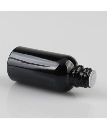 Tianzd 4-Piece 50ml Black Glass Bottles - Empty Glossy with Silver Screw Cap for Perfume Oil Aromatherapy & Massage - Premium Sealed Stoppers - Buy Online on GoSupps.com