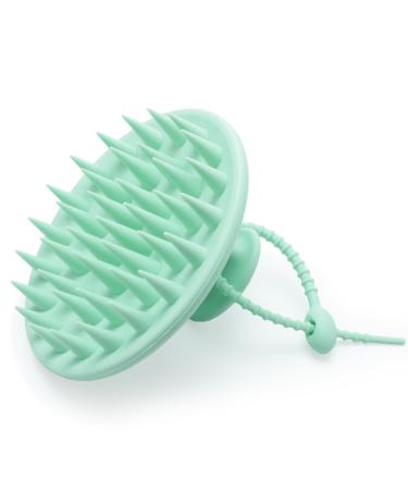 Hience scalp massage brush silicone hair head massage shampoo brush for peeling and hair growth scalp massager for reduced scales scalp brush for thick curly long hair mint green