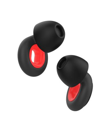 ENIXWH earplugs for sleeping reusable soft silicone earplugs hearing protection washable noise canceling earplugs 6 attachments in XS/S/M/L for work study noise reduction 32 dB a black