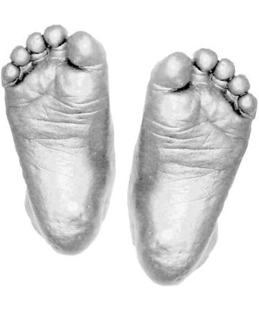 BabyRice New Baby Casting Kit with Brushed Pewter 3D Frame - Silver Paint, White Mount and Backing - Buy Online on GoSupps.com