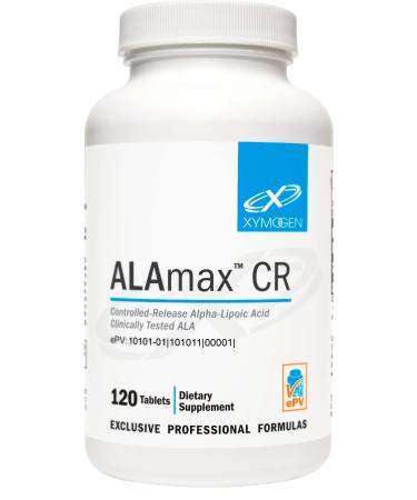 XYMOGEN ALAmax CR - Controlled-Release Alpha-Lipoic Acid Antioxidant Supplement - ALA Supplement 600 mg with Biotin - Supports Healthy Intracellular Glutathione Levels + Liver Support (120 Tablets) 120 Count (Pack of 1)