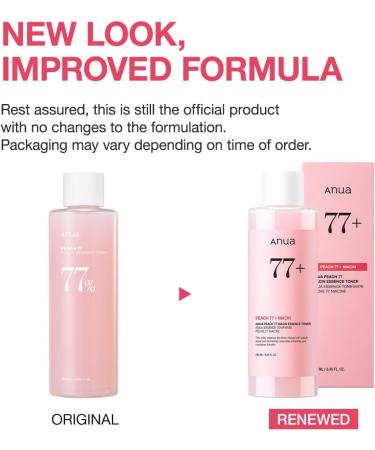Anua Peach 77 Niacin Essence Toner 250ml - Brightening Toner for Glass Skin | Korean Skin Care with Niacinamide Panthenol & Ceramides | 8.45 fl. oz - Buy Online on GoSupps.com